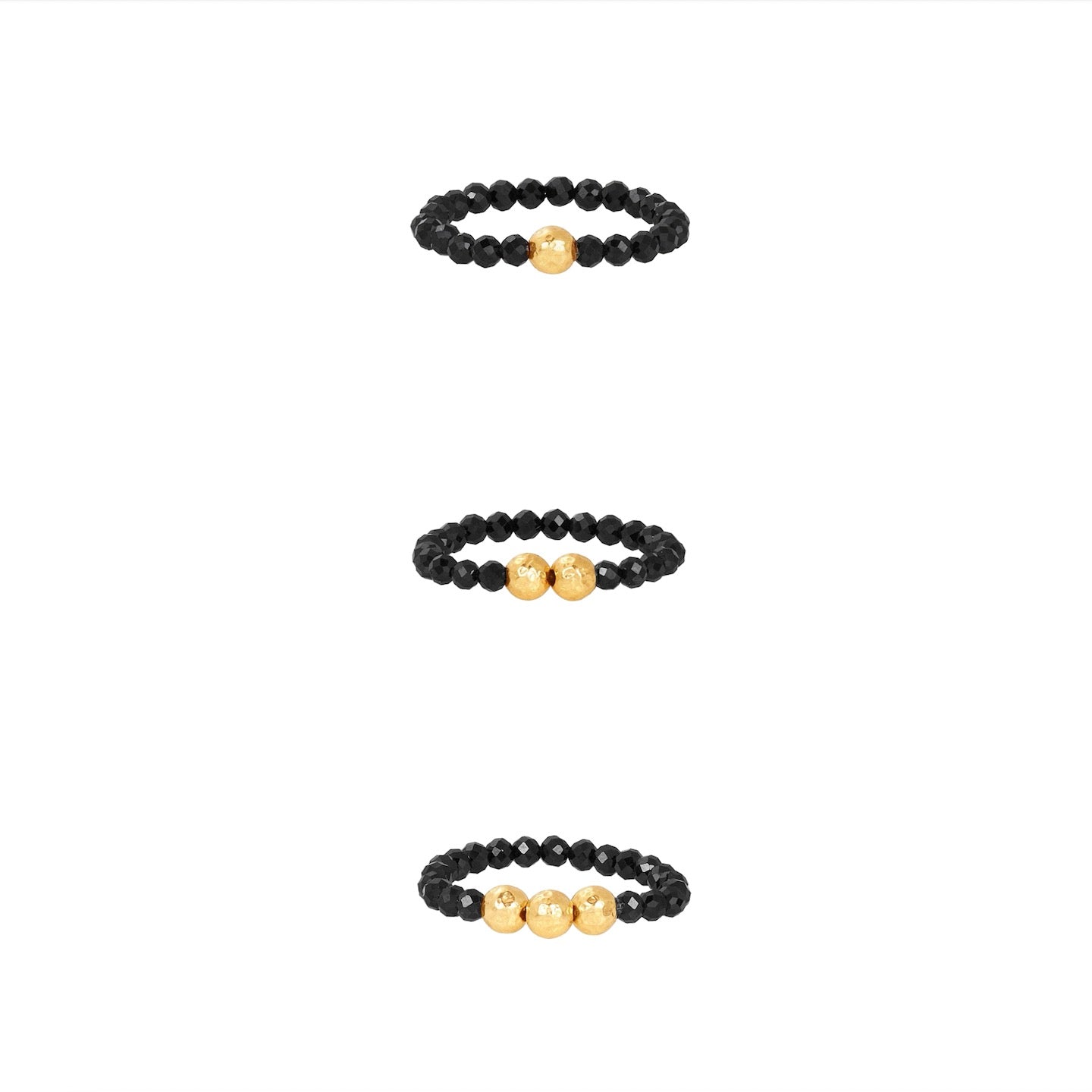 Trio de bagues en spinelle by Caviar Kaspia x Linda Fargo