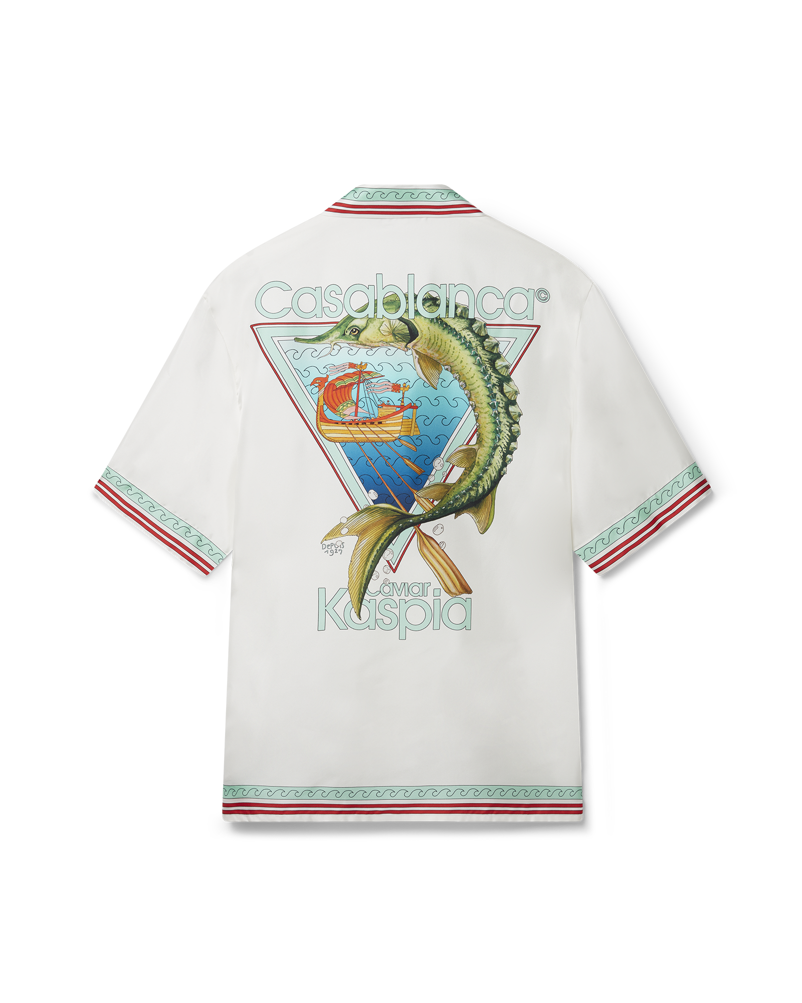 KF Casablanca Caviar Kaspia Cuban Collar Silk Shirt – CAVIAR KASPIA KF Casablanca Caviar Kaspia Cuban Collar Silk Shirt – CAVIAR KASPIA