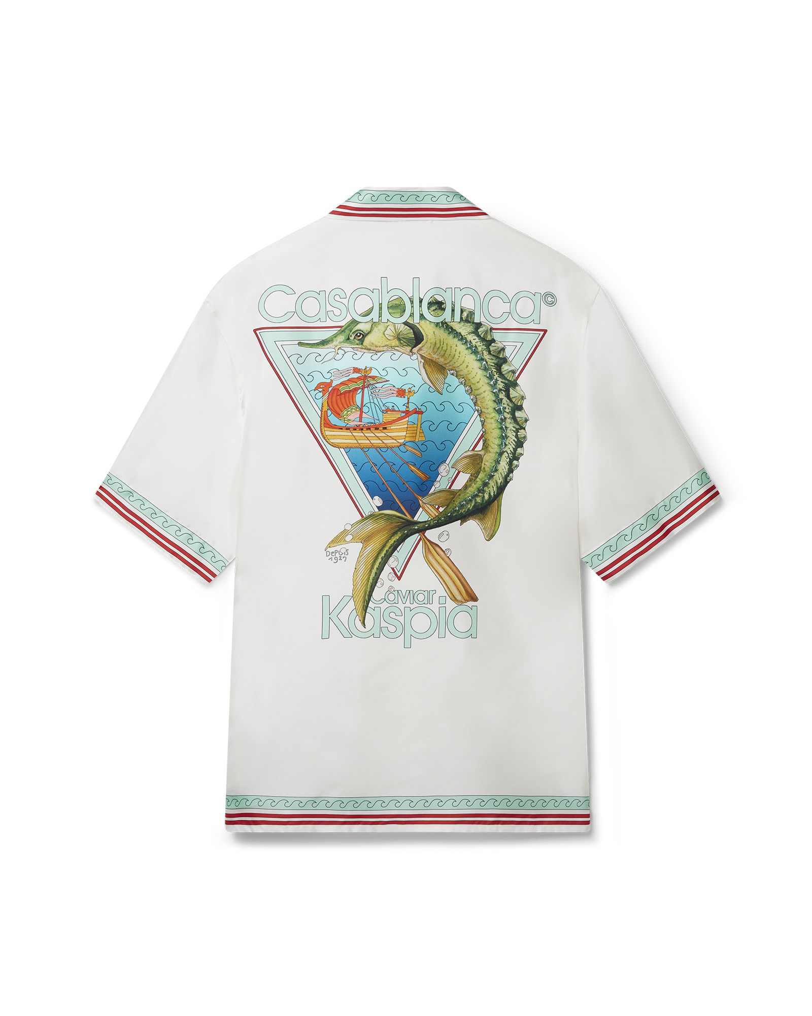 KF Casablanca Caviar Kaspia Cuban Collar Silk Shirt